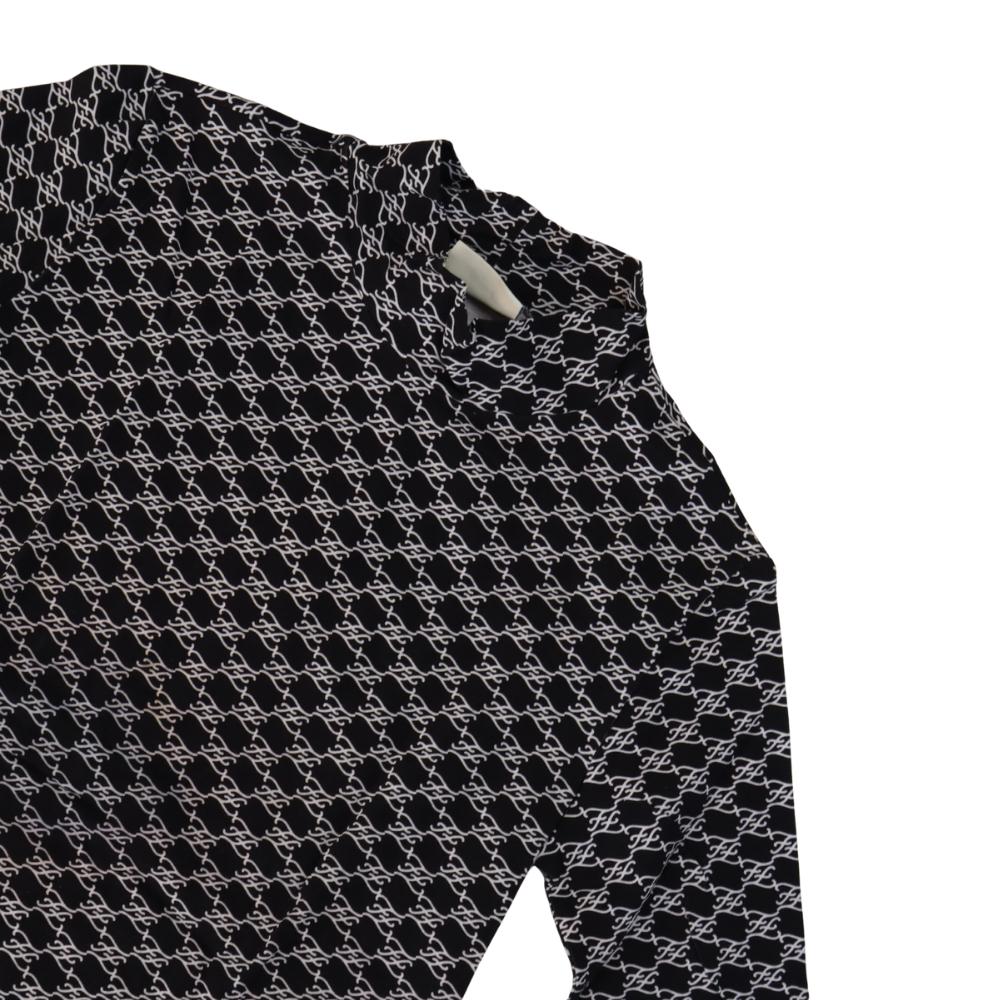 Sudadera Fendi Negra/Blanco con Estampado Monograma FF