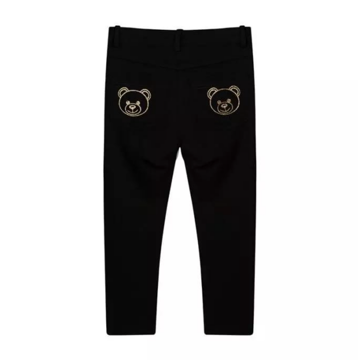 Moschino Pantalón Negro Infantil con Detalles Dorados