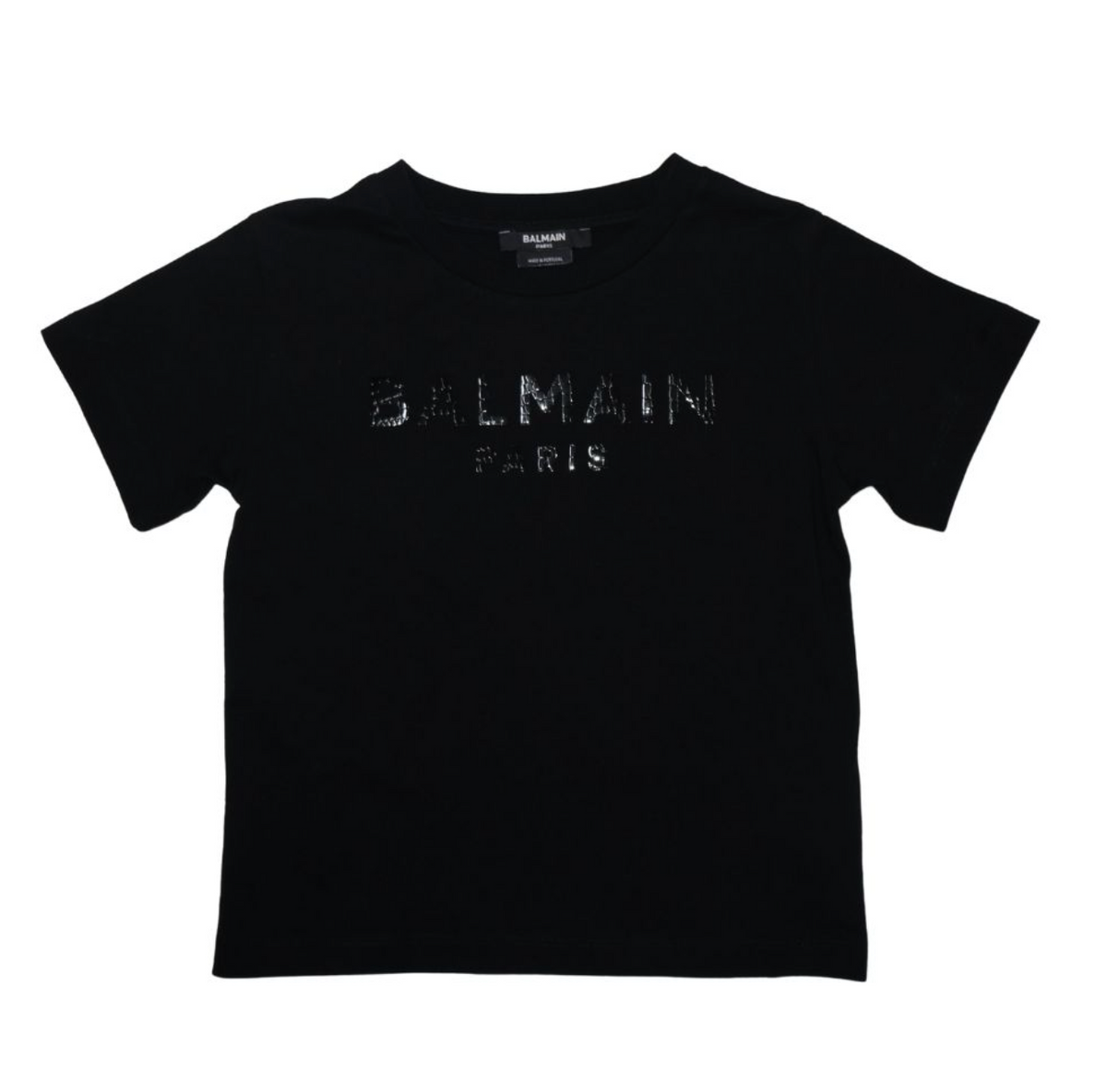 Balmain Paris Playera Negra Logo Brillante