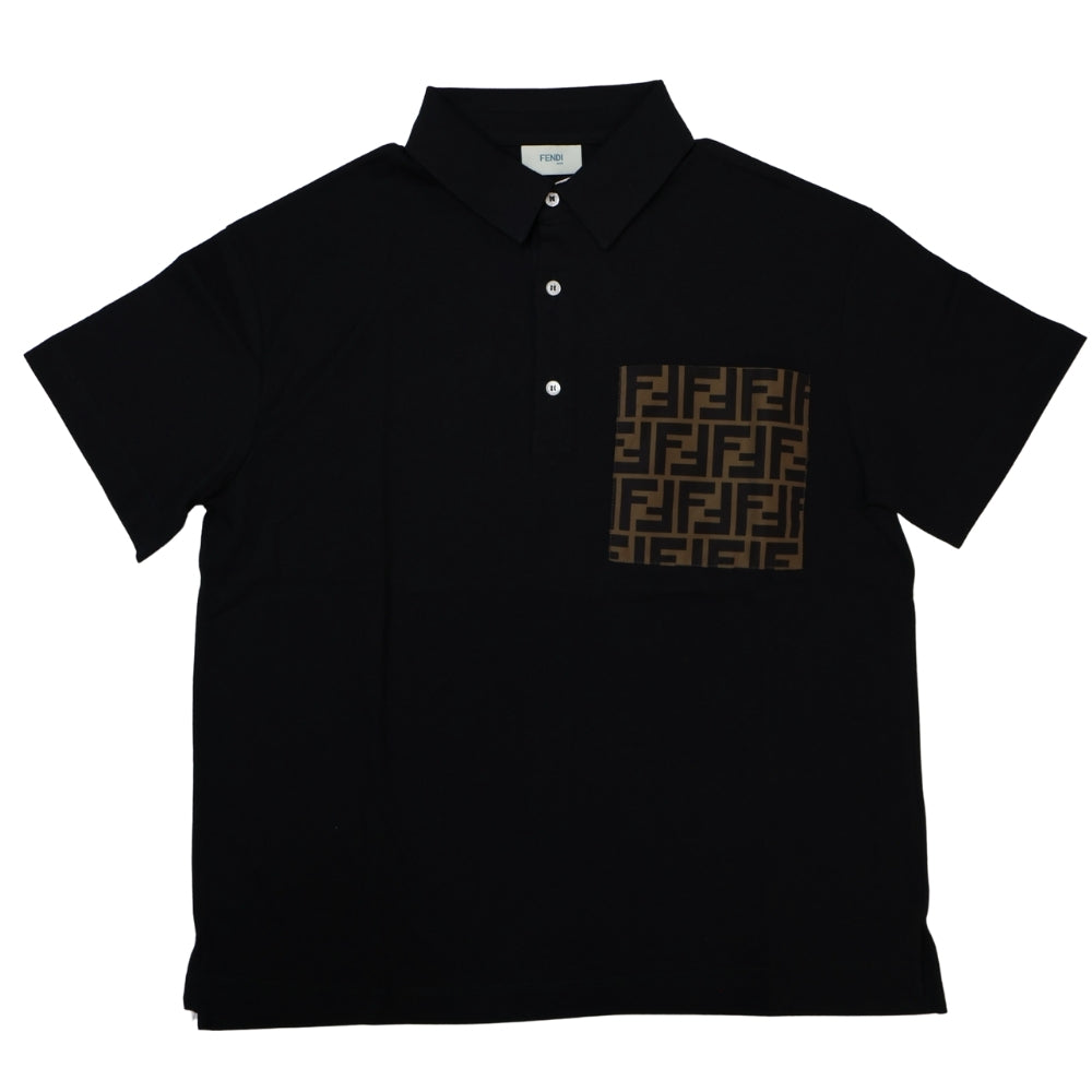 Fendi Polo Negro con Bolsillo Monograma