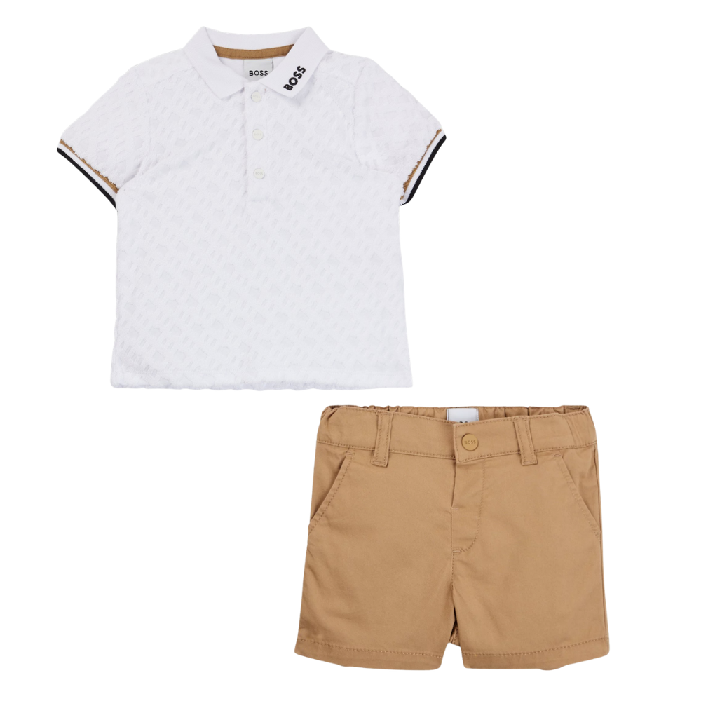 Conjunto infantil polo blanco BOSS