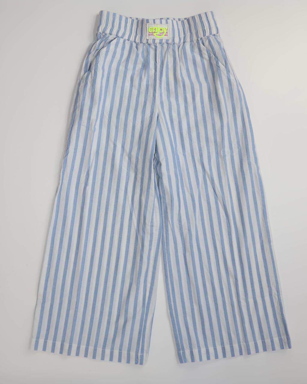 Pantalón Palazzo Billieblush de Rayas Azul Cielo