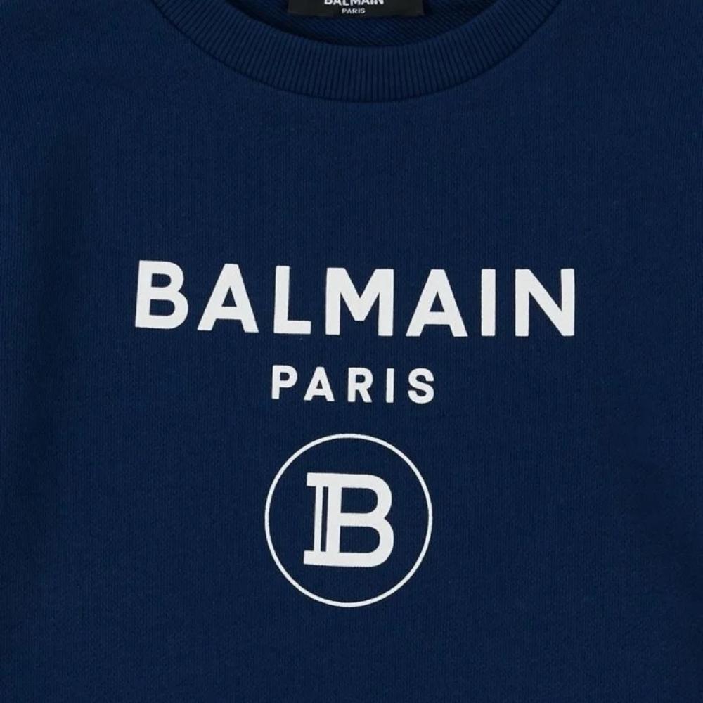 Sudadera Infantil Azul Marino Balmain Paris