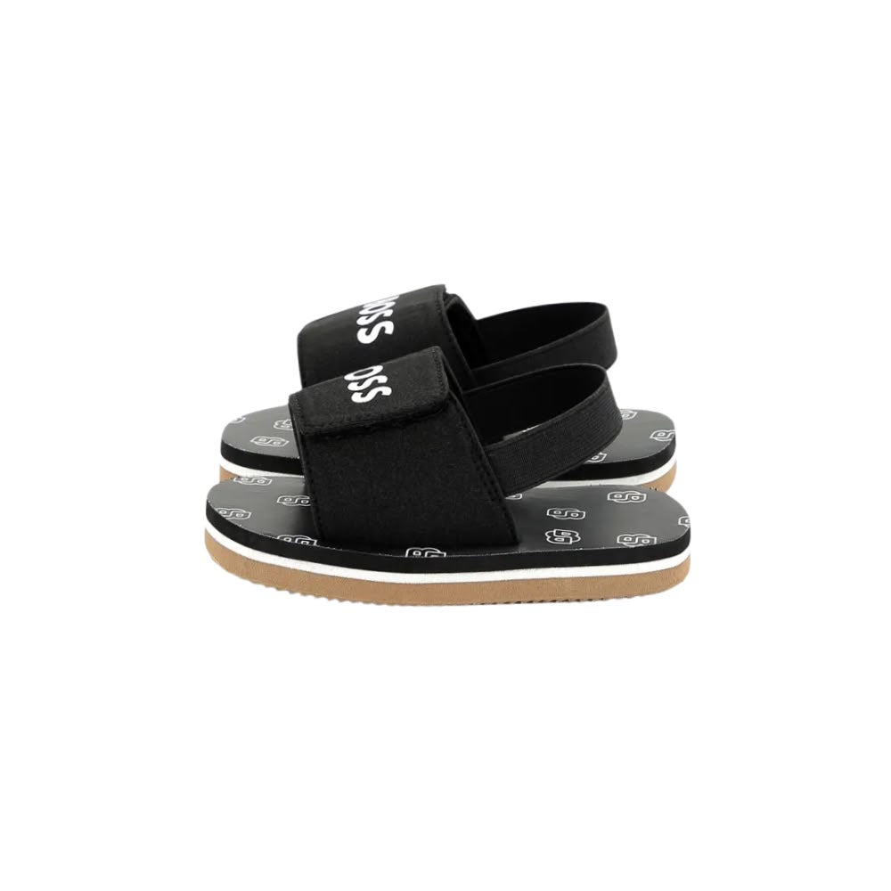 Sandalias BOSS Monogram Logo Slides Negro