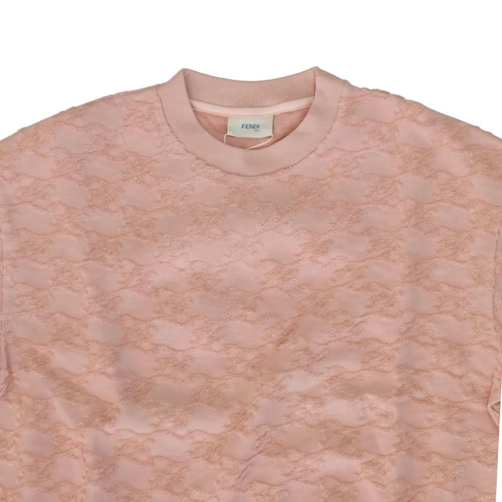 Sudadera Fendi Rosa con Monograma Texturizado