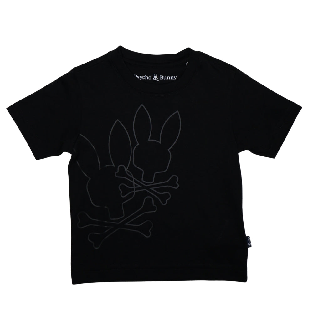 Playera Psycho Bunny Negra con Doble Logo en Relieve