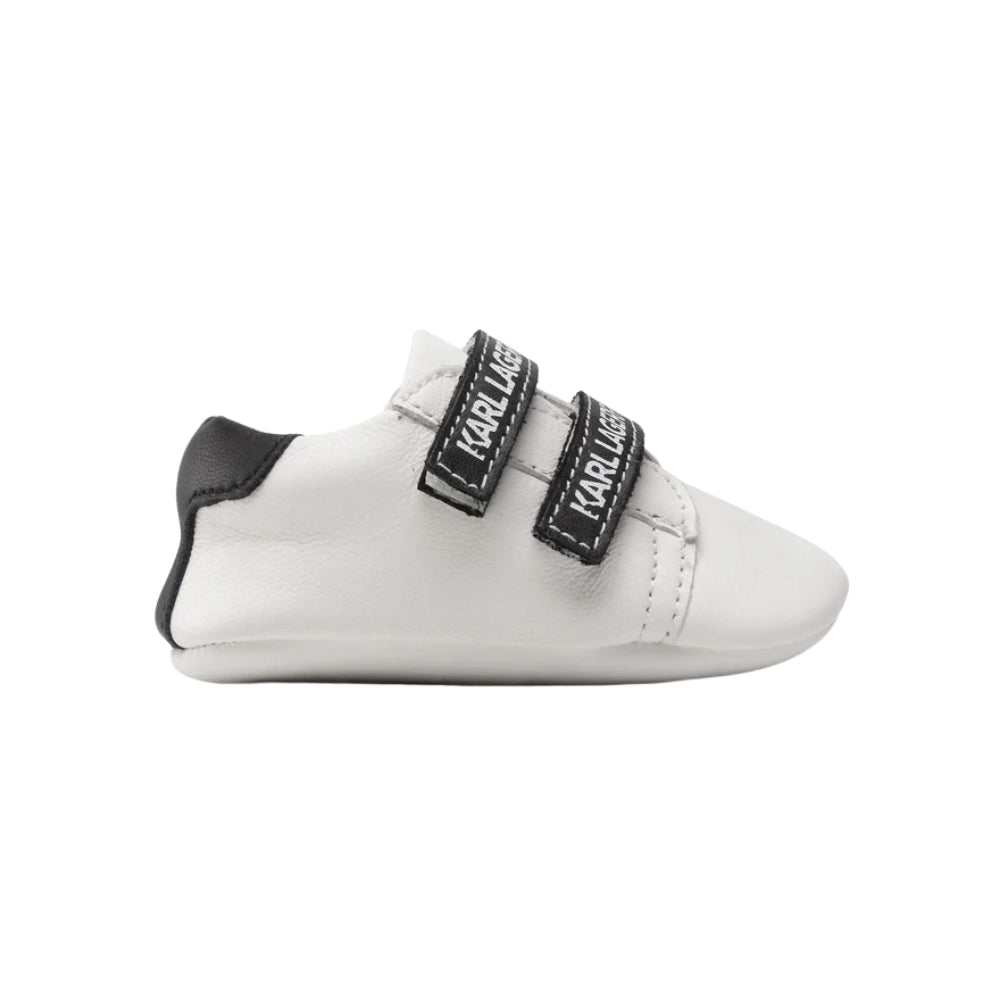 Zapatos para bebé Karl Lagerfeld con doble correa – Blanco edición premium