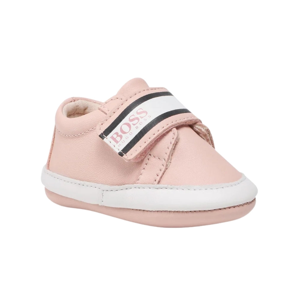 BOSS Baby Pink Logo Velcro Sneakers