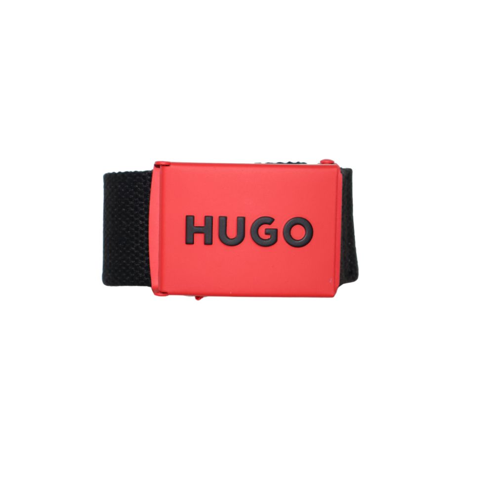 Cinturon HUGO "Crimson Statement" - Red & Black Canvas