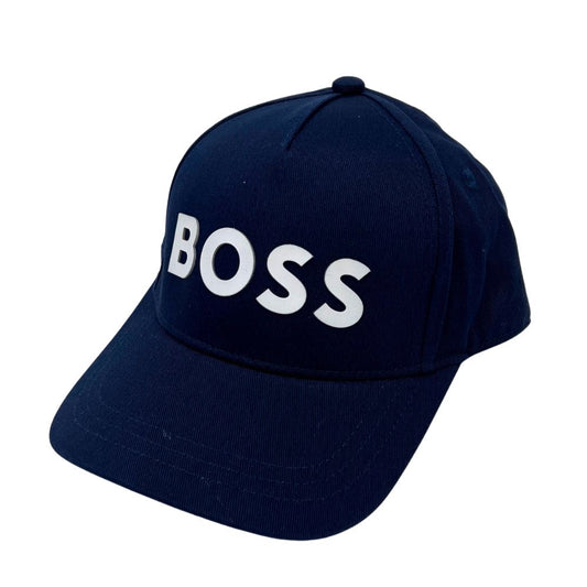 Gorra Boss Azul Marino Para Niño con Logotipo Blanco