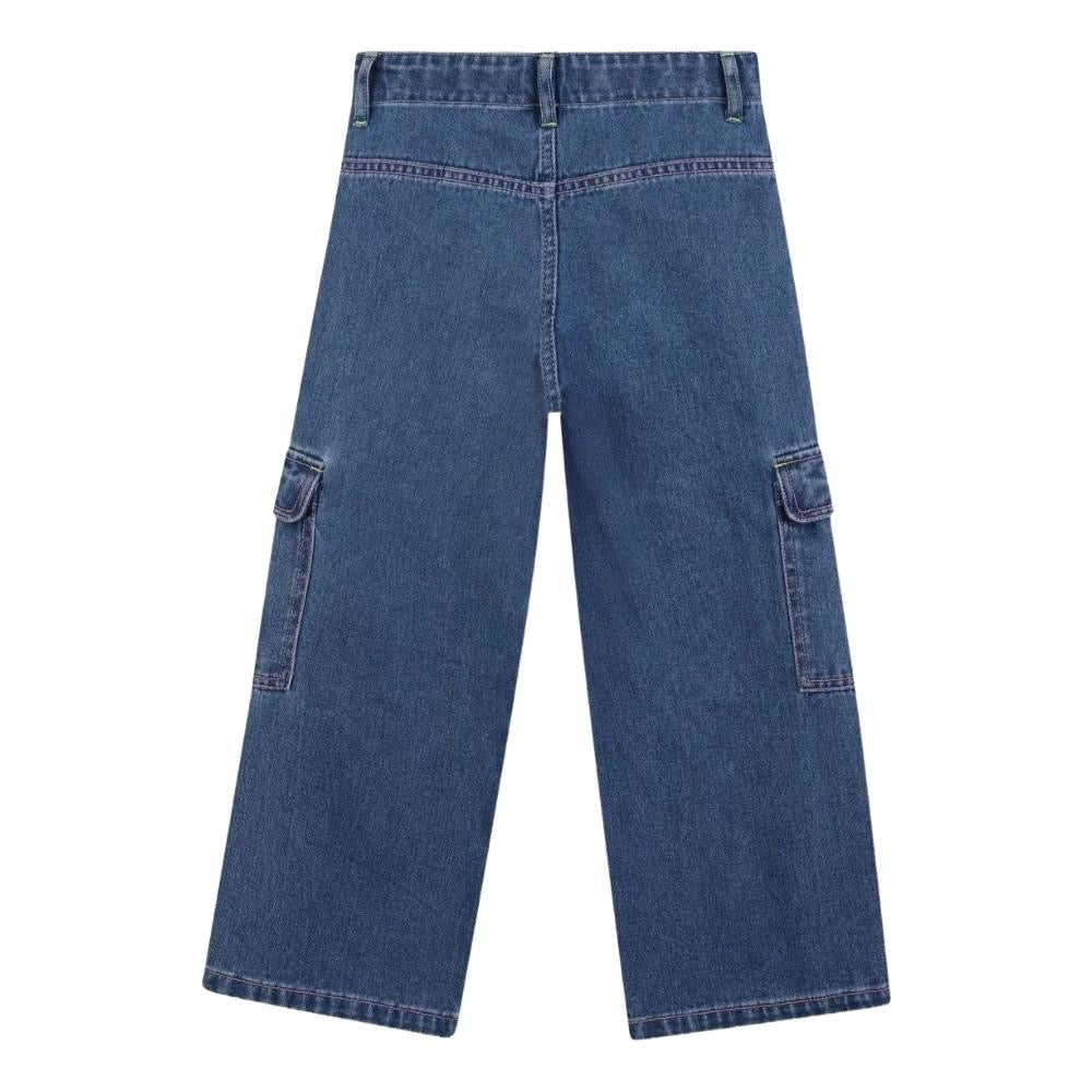 Pantalón de Mezclilla Cargo con Parche “Smile” – Billie Blush