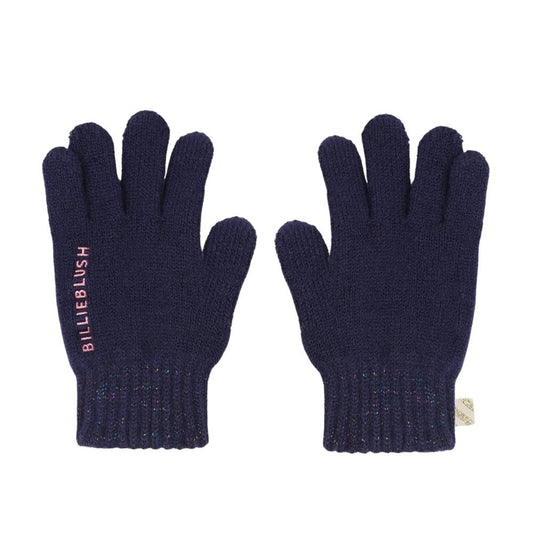 Guantes Tejidos Azul Marino con Logo – Billie Blush