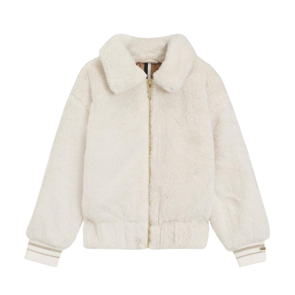Chaqueta Blanca afelpada de Niña BOSS