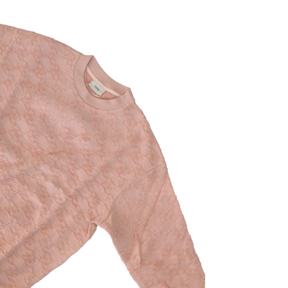 Sudadera Fendi Rosa  con Monograma Texturizado