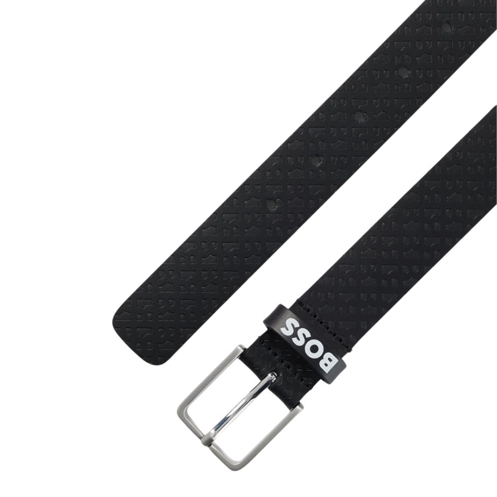 Cinturón BOSS "Monogram Embossed" - Black Leather Edition