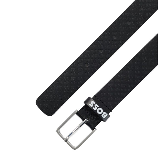Cinturón BOSS "Monogram Embossed" - Black Leather Edition