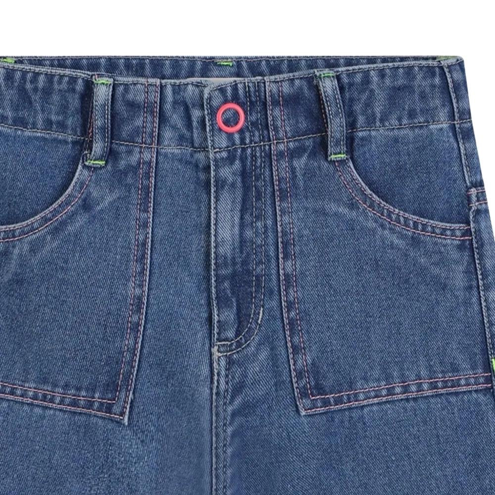 Pantalón de Mezclilla Cargo con Parche “Smile” – Billie Blush