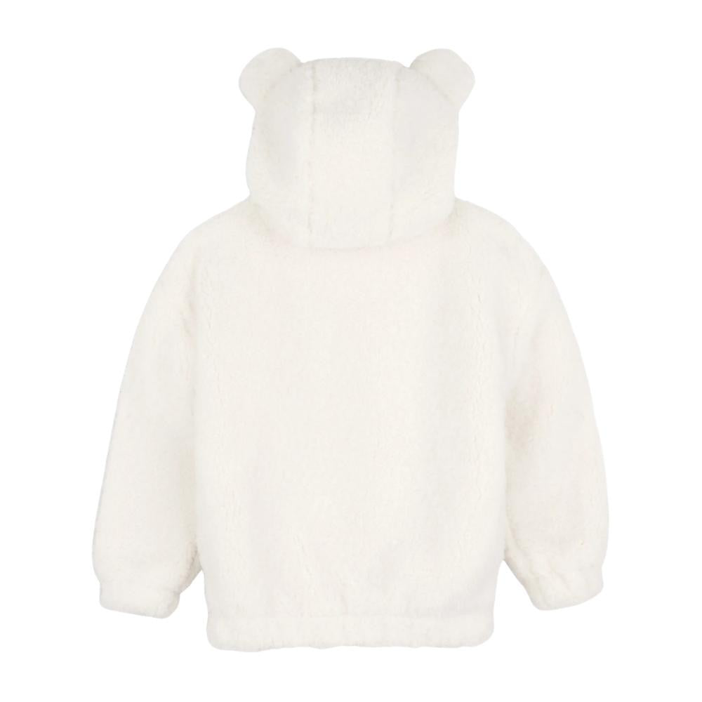 Sudadera para Niña tipo teddy con Capucha color Blanco Boss