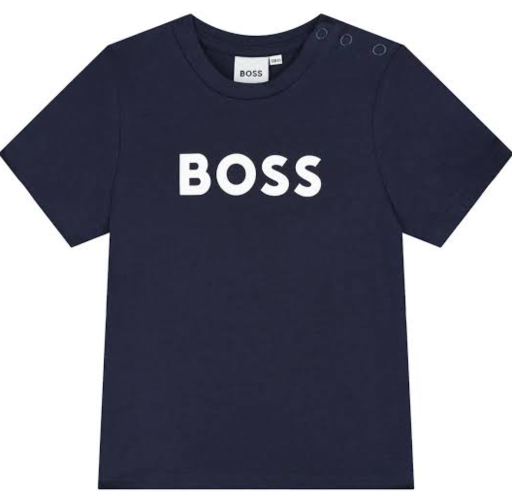 Playera Azul Marino con Logo – BOSS