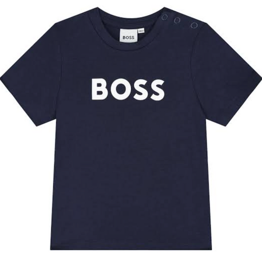 Playera Azul Marino con Logo – BOSS