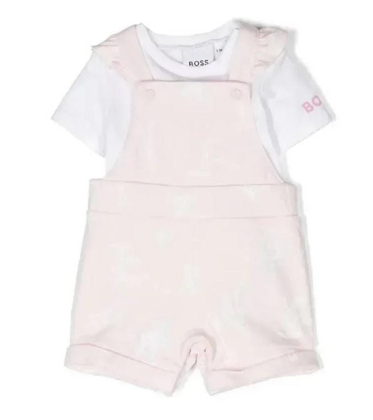 Conjunto Rosa Claro con Camiseta Blanca – BOSS Niña