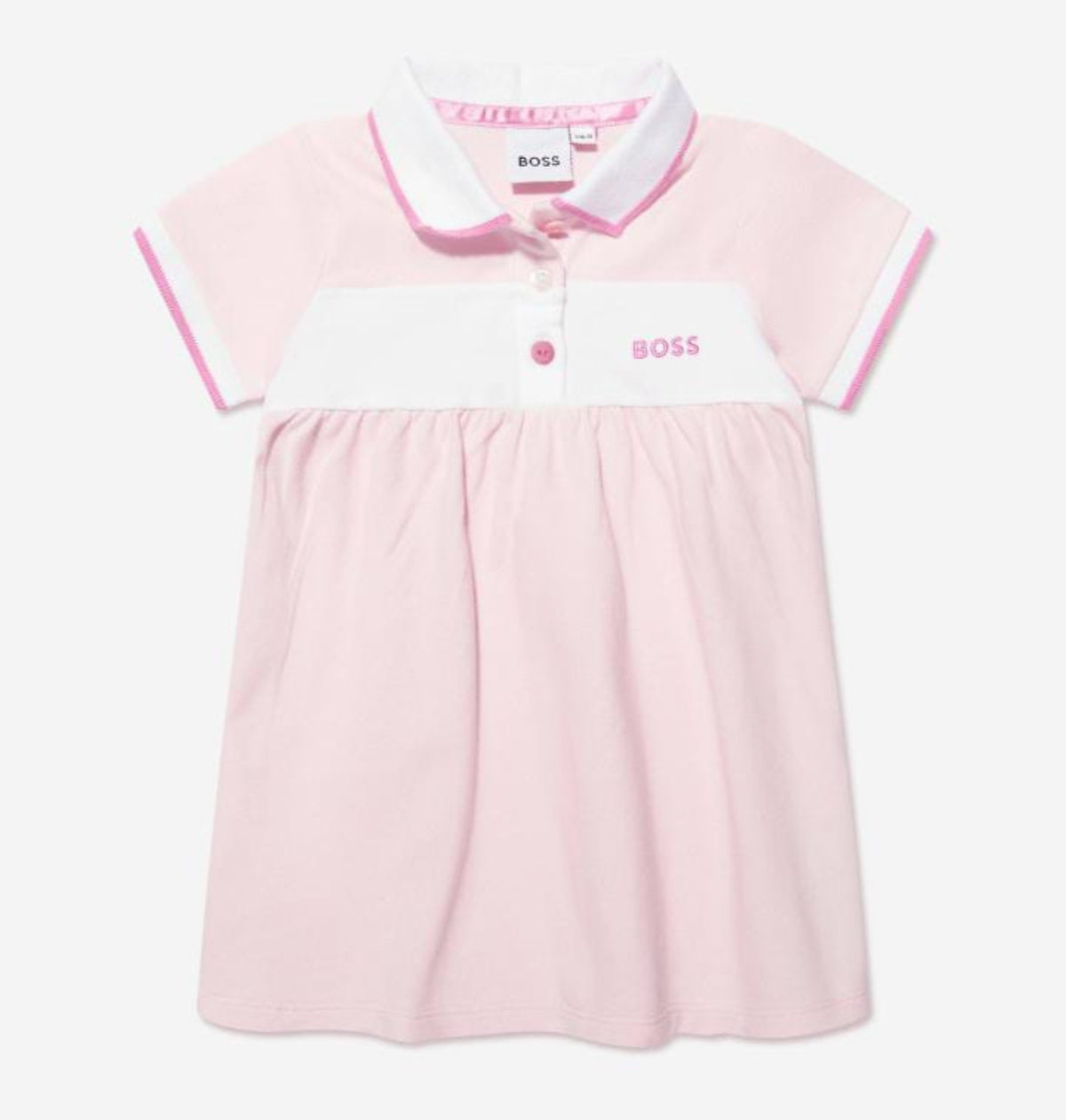 Mono Blanco con Estampado Rosa – BOSS Niña