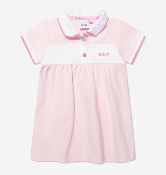 Mono Blanco con Estampado Rosa – BOSS Niña