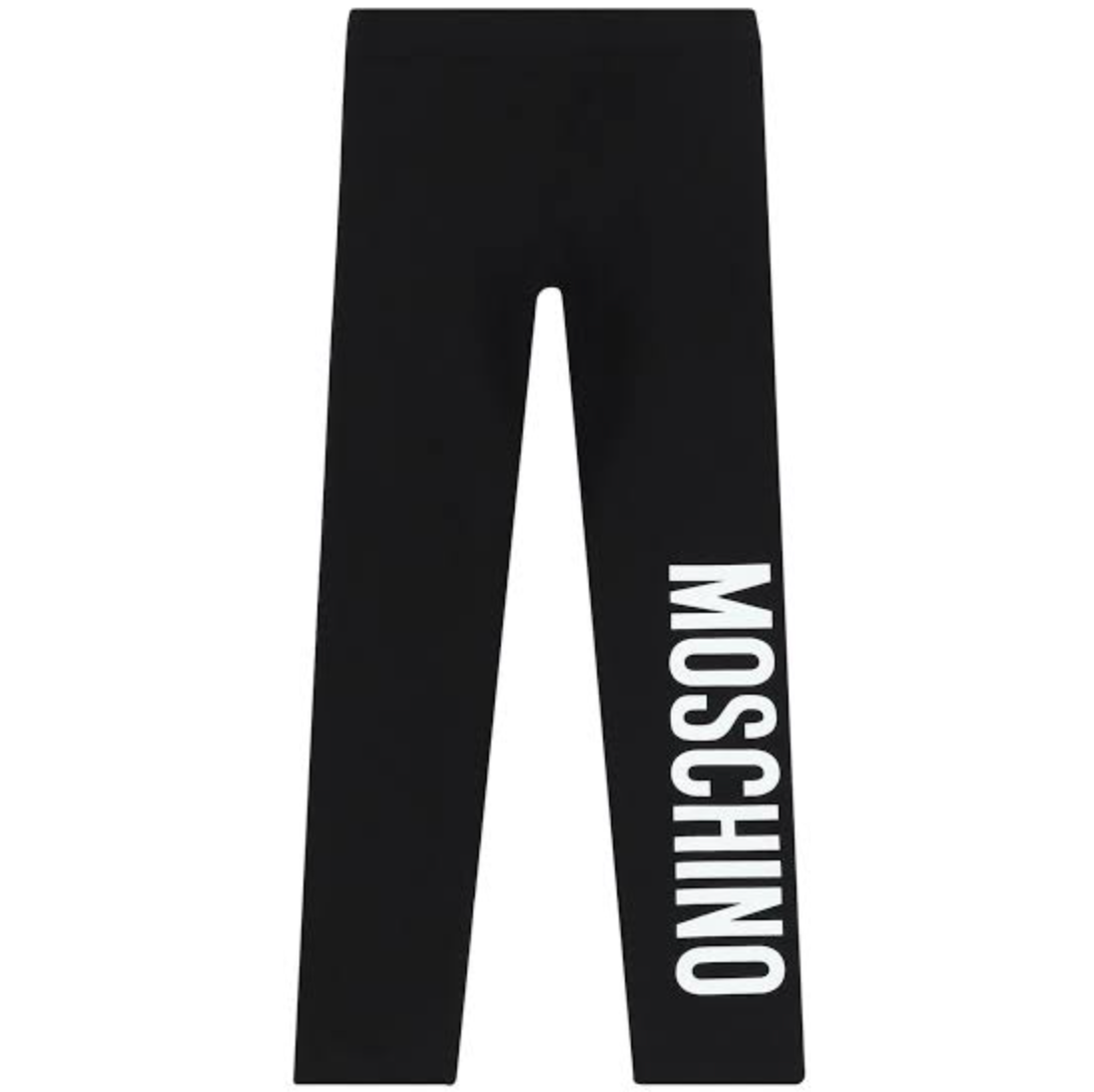 Moschino Leggings Negros con Logo Blanco Lateral