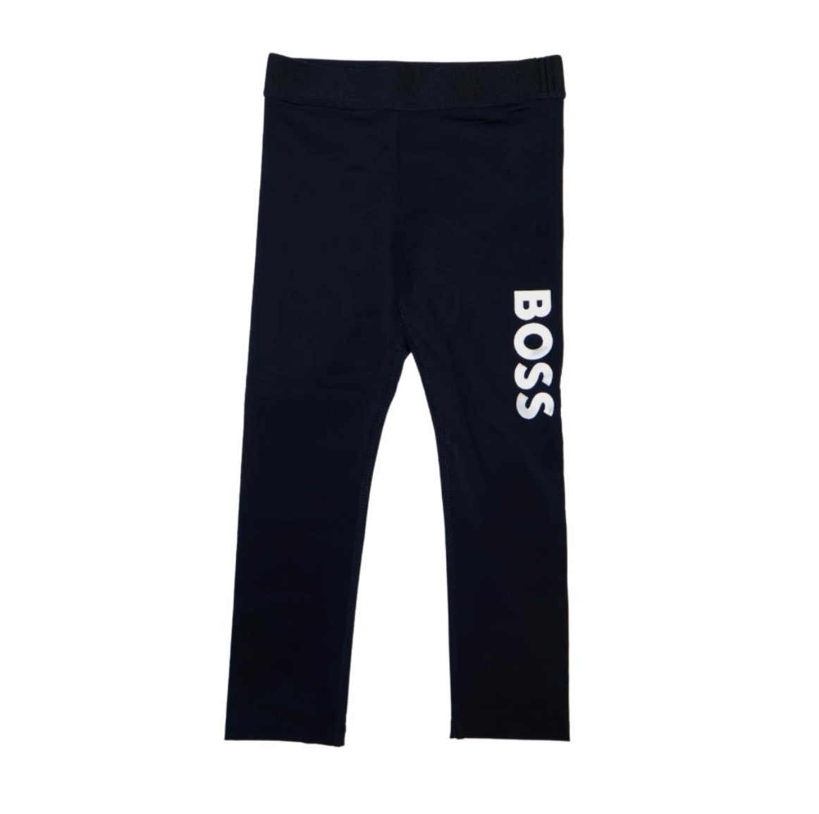 BOSS Leggings Negros con Logo Plateado