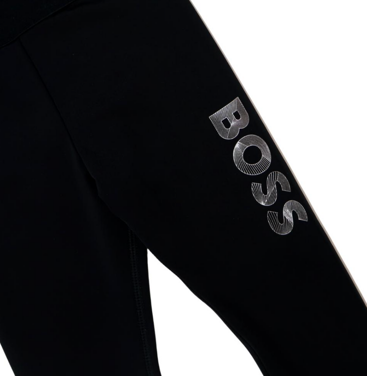 BOSS Leggings Negros con Logo Blanco/plateado