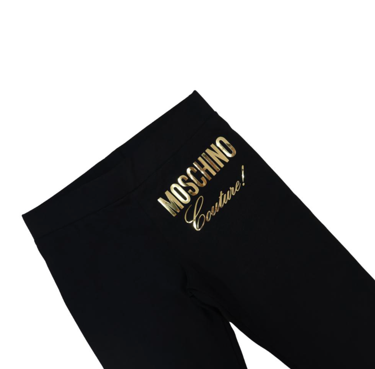 Moschino Leggings Negros con Logo Dorado “Couture!”
