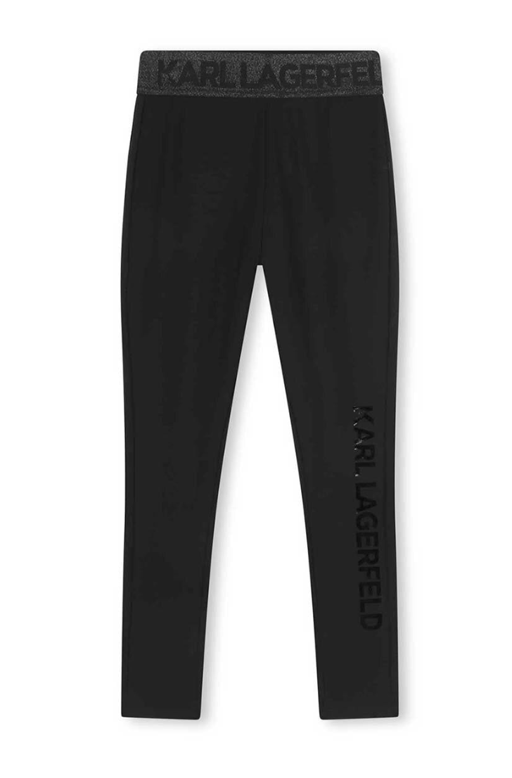 Karl Lagerfeld Leggings Negros con Logo Negro Brillante