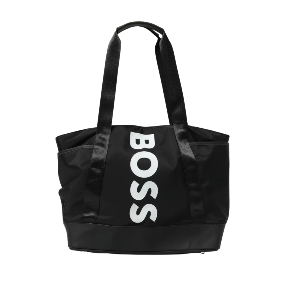 Pañalera tipo tote BOSS con logo vertical