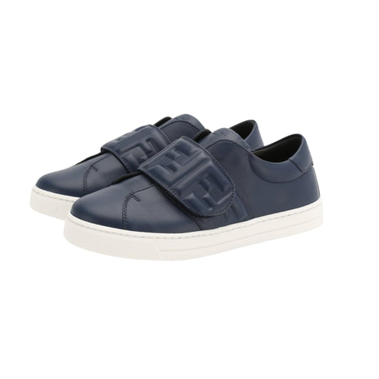 Fendi sneakers azul marino con correa de velcro y logo FF en relieve