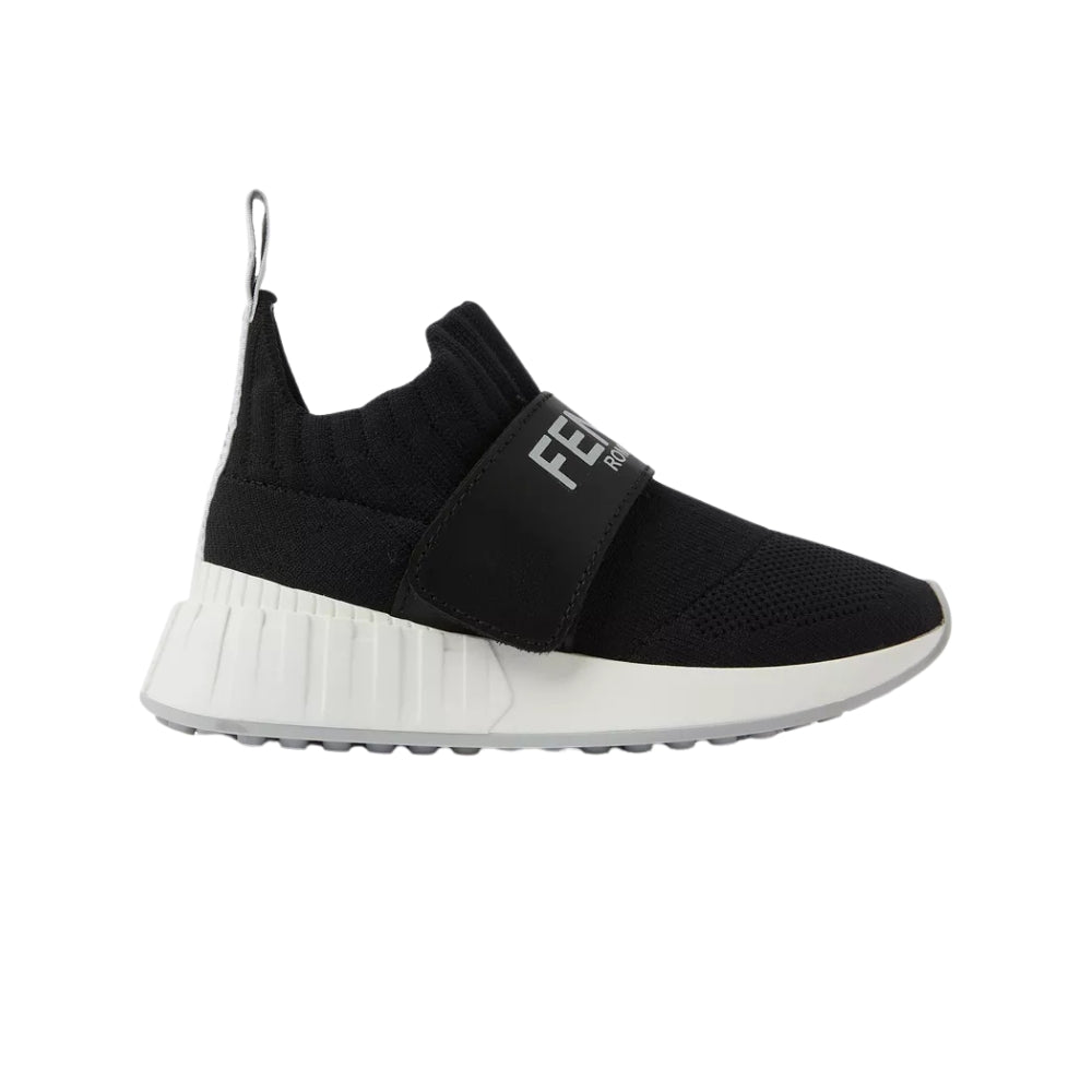 Fendi Sneakers Slip-On Negras con Elástico Logo