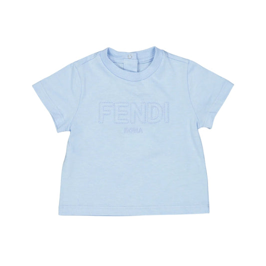 FENDI ROMA - Playera Azul con Logo Bordado