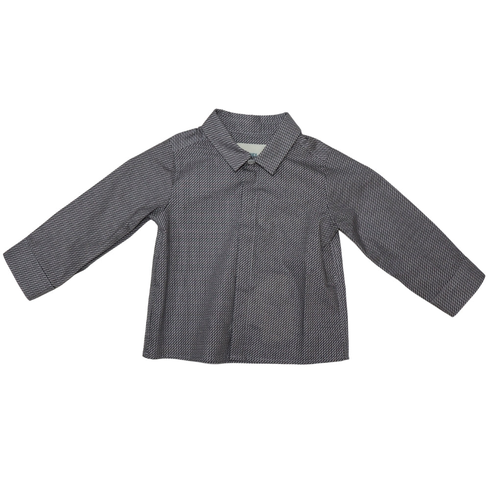 Fendi Kids Camisa Gris Estilo Formal