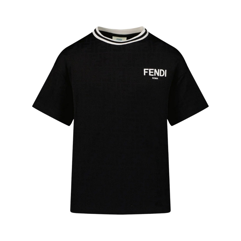Fendi Roma Playera Negra Monograma