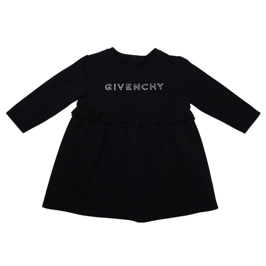 GIVENCHY – Vestido Negro con Logo Brillante