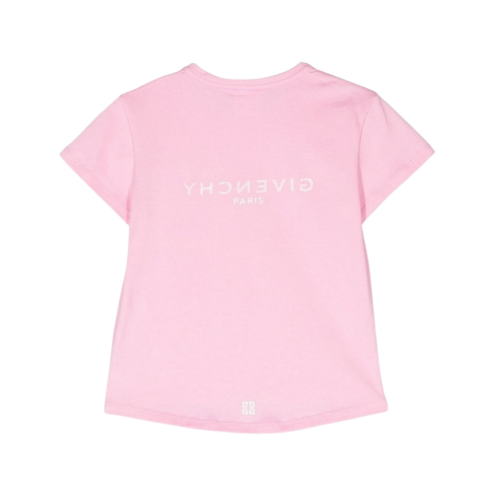 Givenchy Playera Rosa Niño Logo Blanco