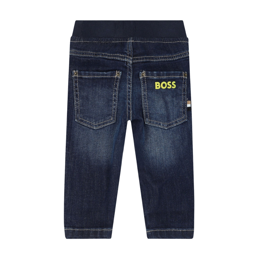 Boss Pantalón Mezclilla Azul Oscuro Niño