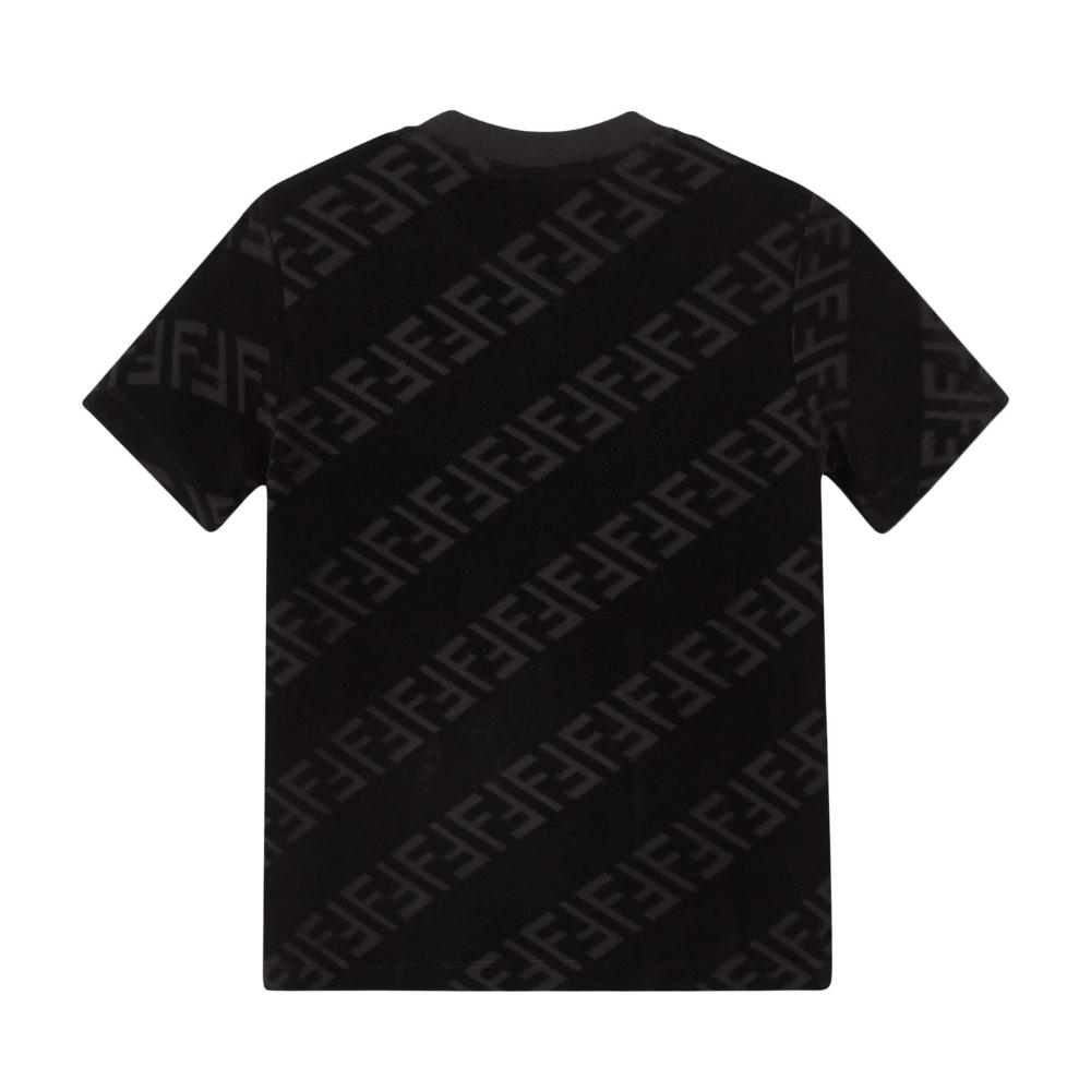 Playera Fendi Kids Negro Monograma Tonal