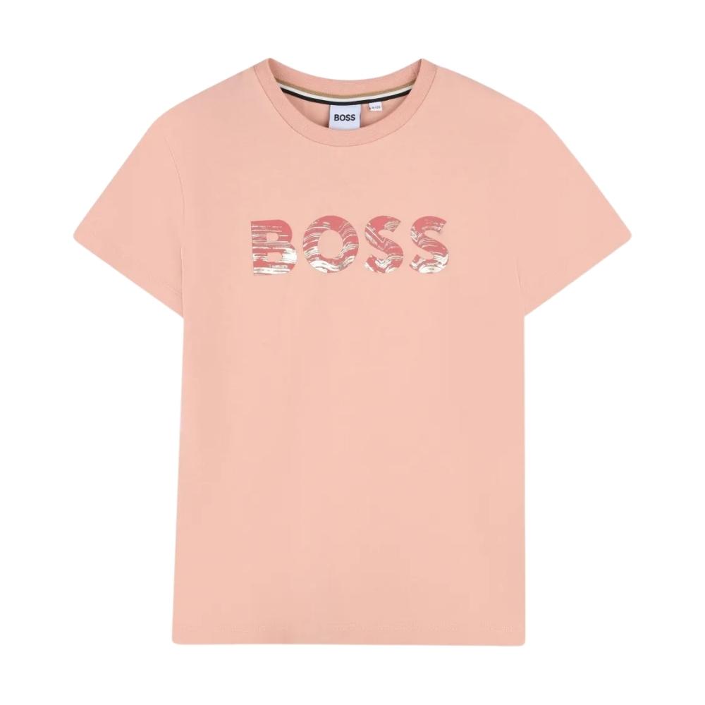Playera BOSS Kids Logo Classic Rosa