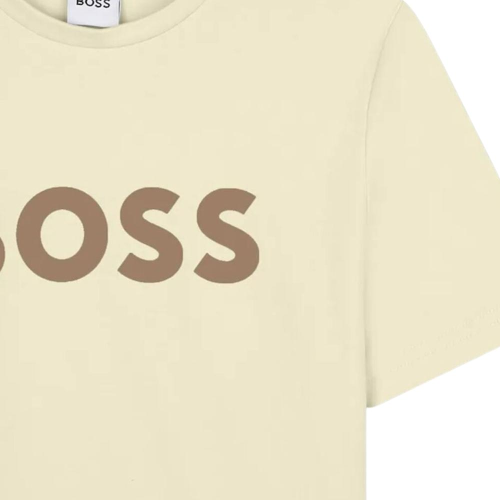 Playera BOSS Kids Logo Classic Beige