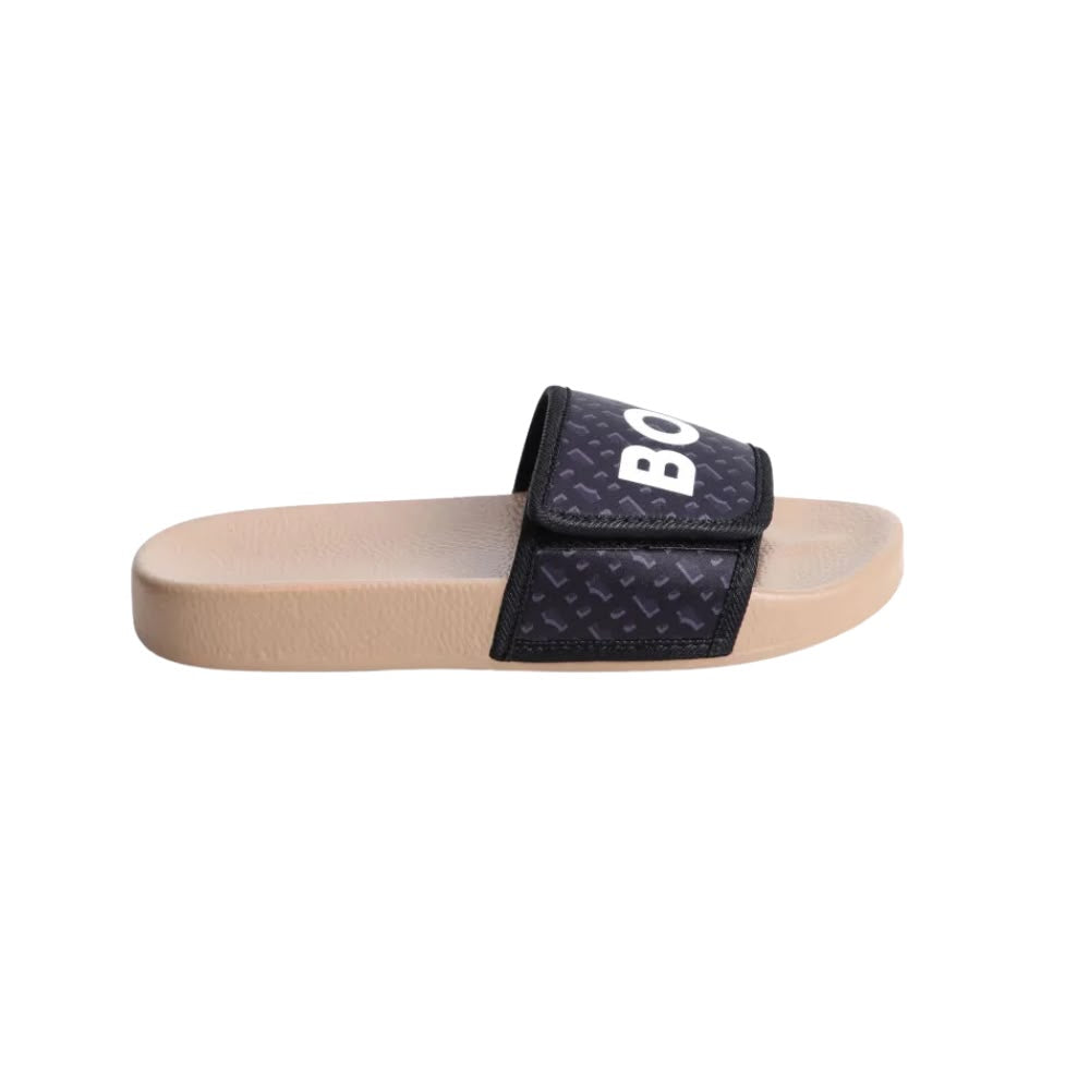Sandalias Casual BOSS Logo Beige/Negro