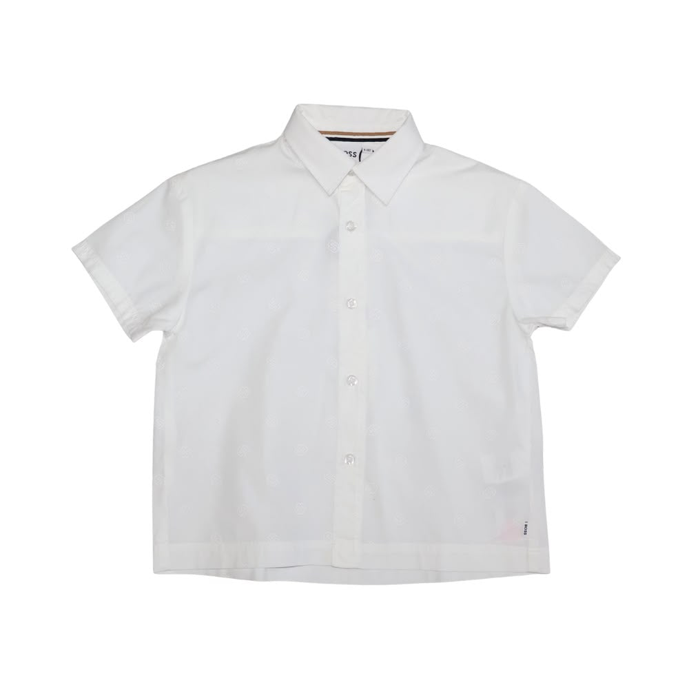 Camisa Blanca BOSS de Manga Corta para Niño