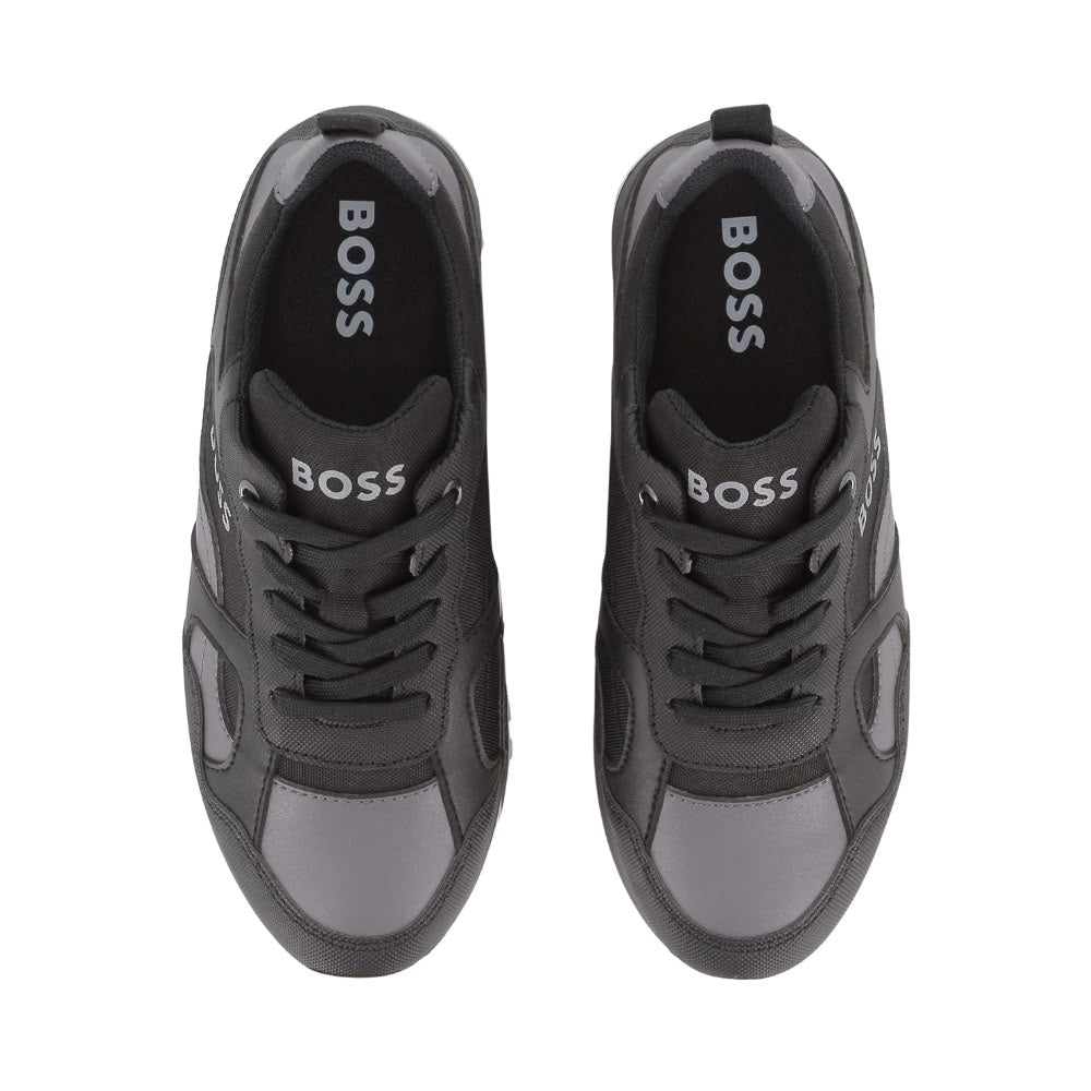 Tenis BOSS Kids Negro/Gris | Logo Lateral