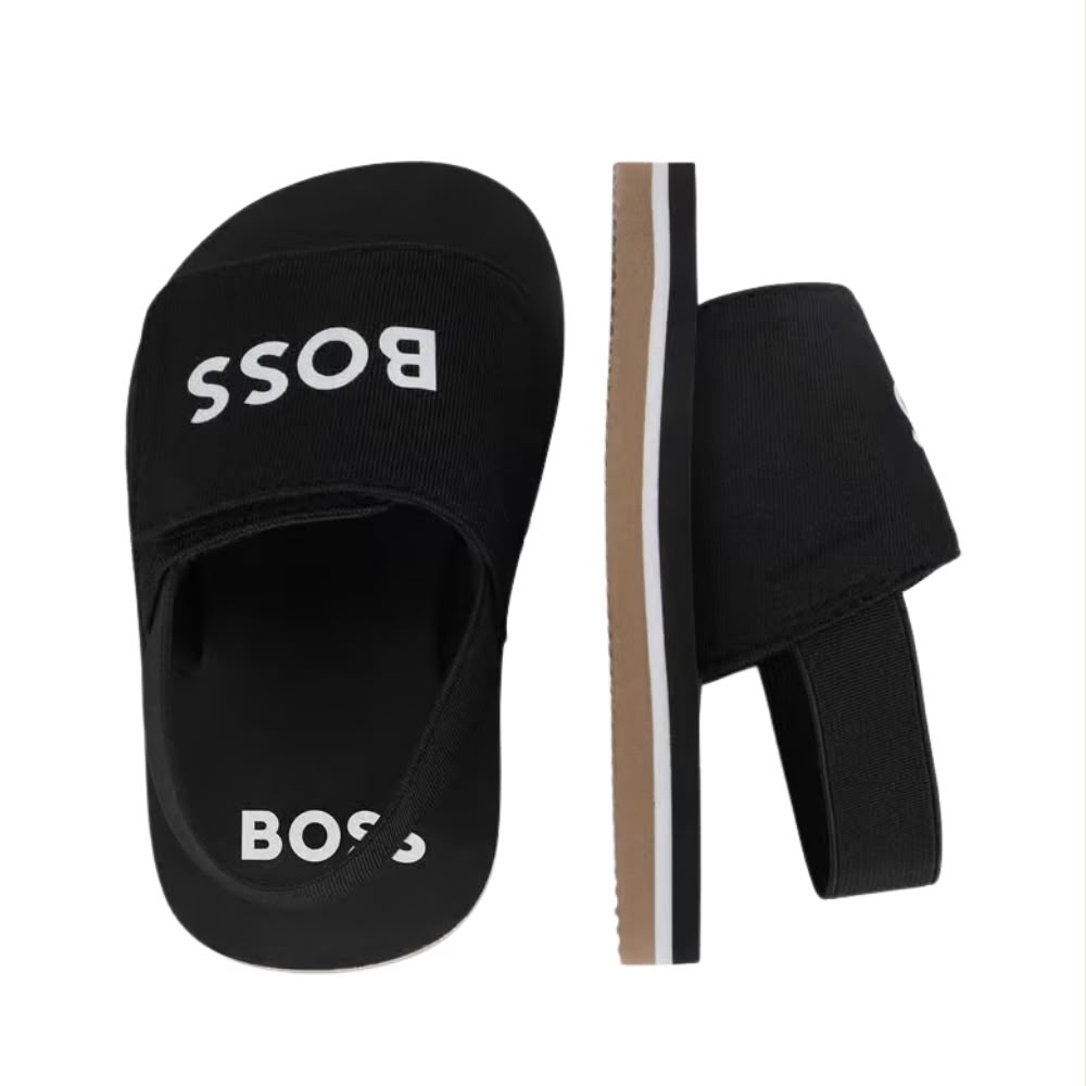 Sandalias Negras  Tipo Slide BOSS para Niño – Diseño Casual