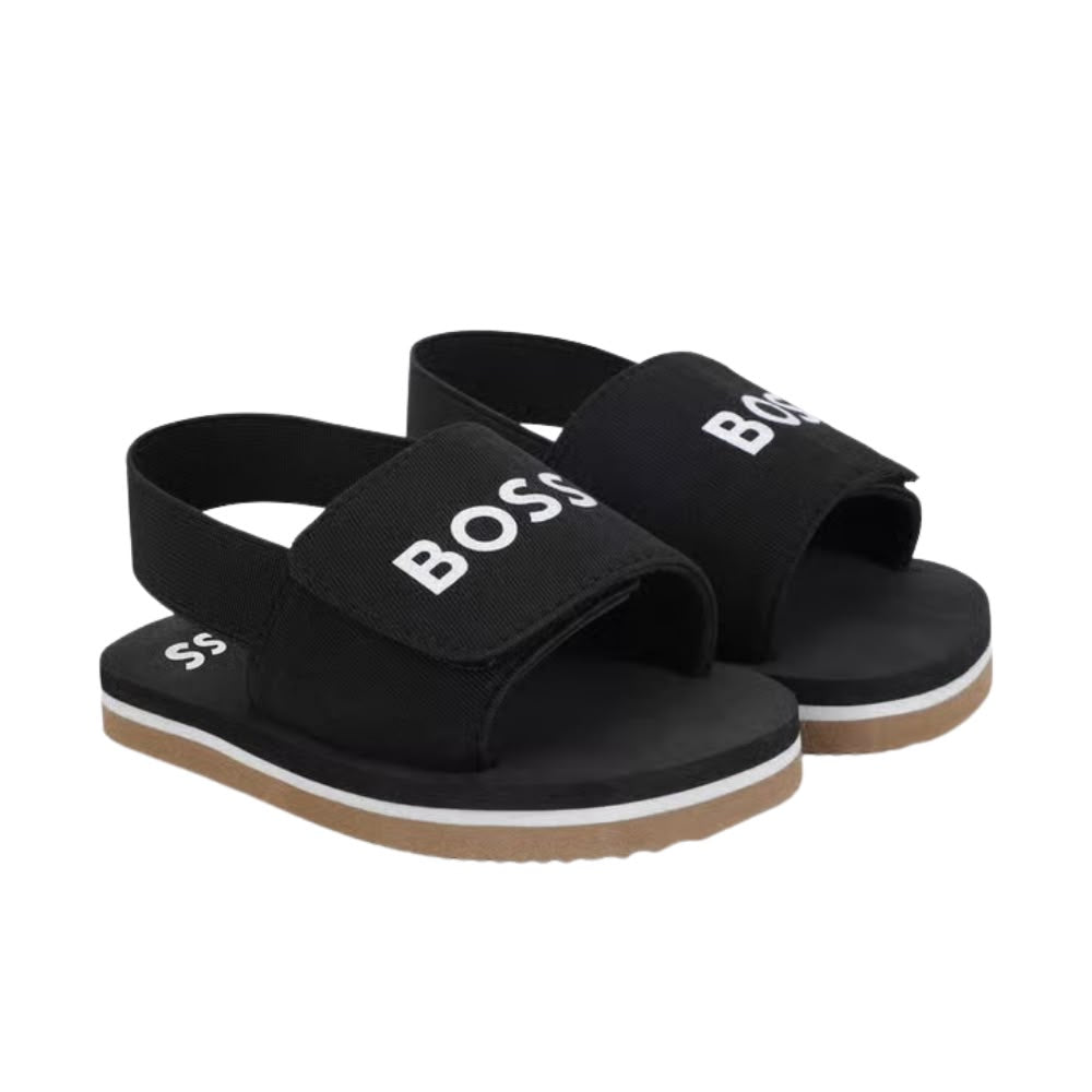 Sandalias Negras  Tipo Slide BOSS para Niño – Diseño Casual