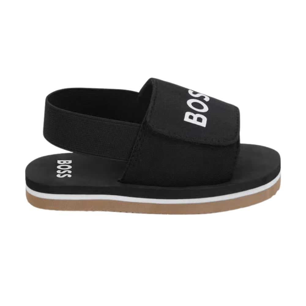 Sandalias Negras  Tipo Slide BOSS para Niño – Diseño Casual